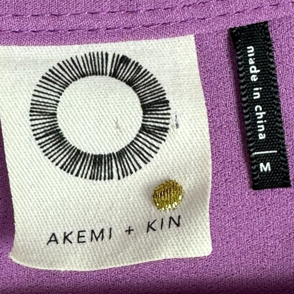 Anthropologie Akemi Kin Purple Sheer Longline Button Front‎ Top Size Medium Boho - Picture 4 of 14